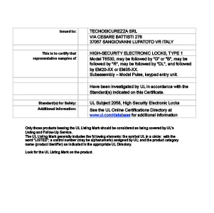 Pulse - UL Certificate